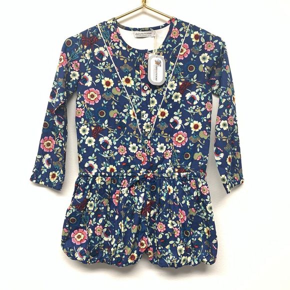 Daisy & Moose Bubble‎ Romper Playsuit Girls Australian Size 8 Teal Jersey Lined - Picture 1 of 10